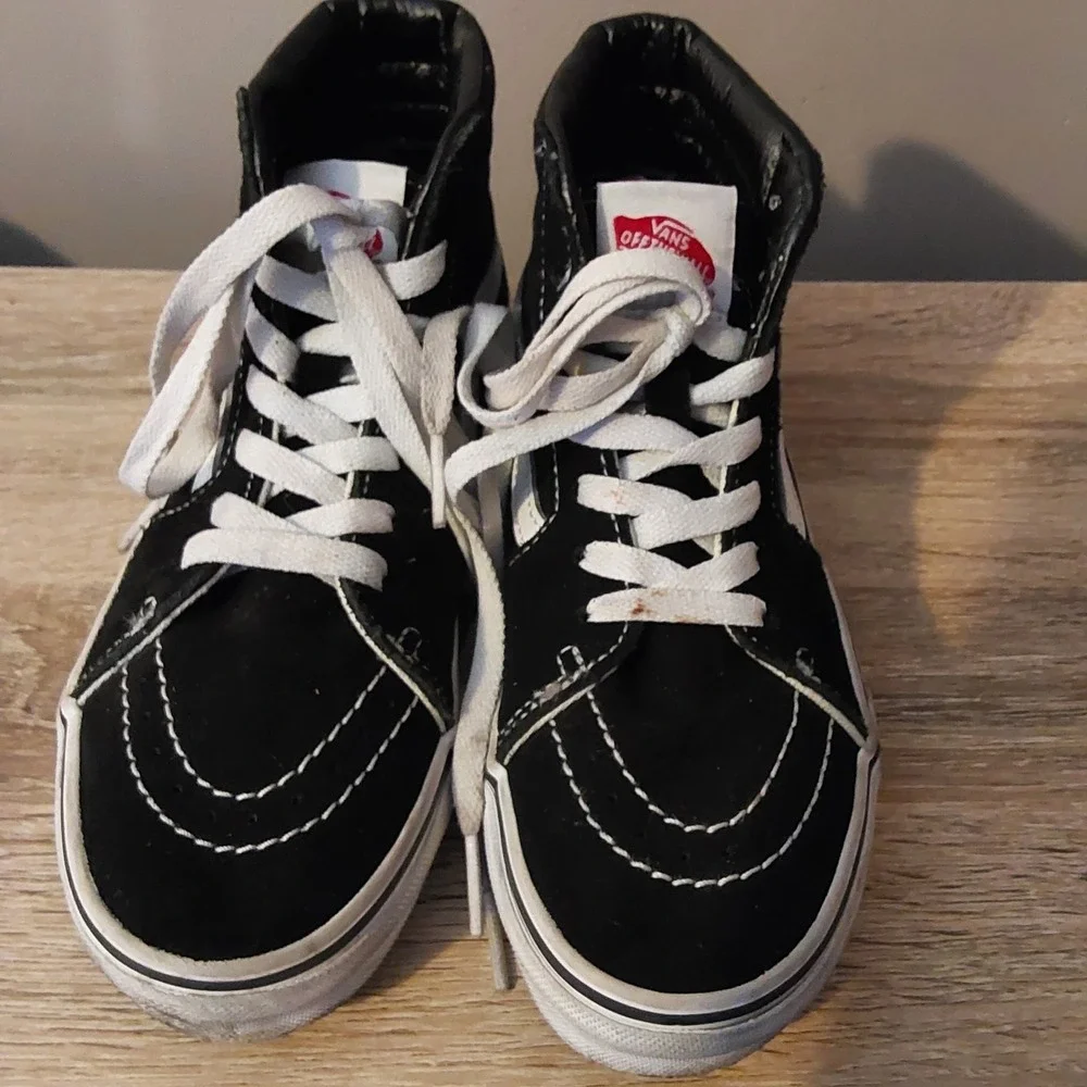VANS Sk8 Hi Black White High Top Skate Shoes KIDS‎  Size 3